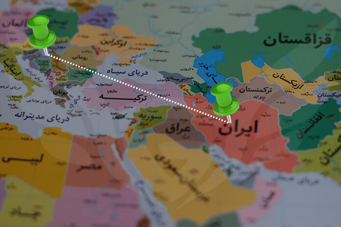 نمایی از فاصله سرورها روی نقشه